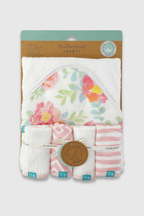 Terry Hooded Towel With 4 Wash Cloths - FB-07511