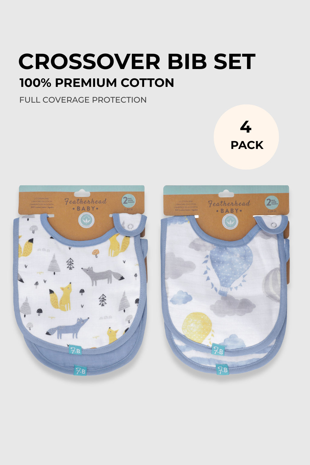 Cross-over Bib Pack Of 4 - FB-08104