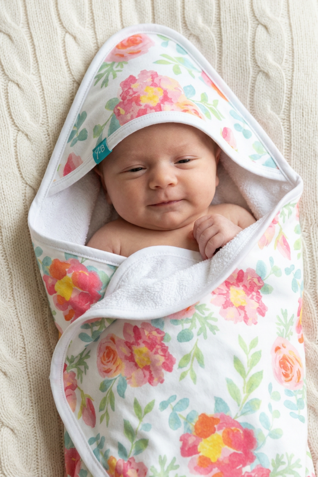 Terry Hooded Towel With 4 Wash Cloths - FB-07511