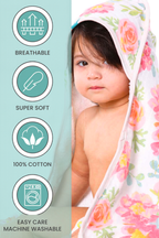 Terry Hooded Towel With 4 Wash Cloths - FB-07511