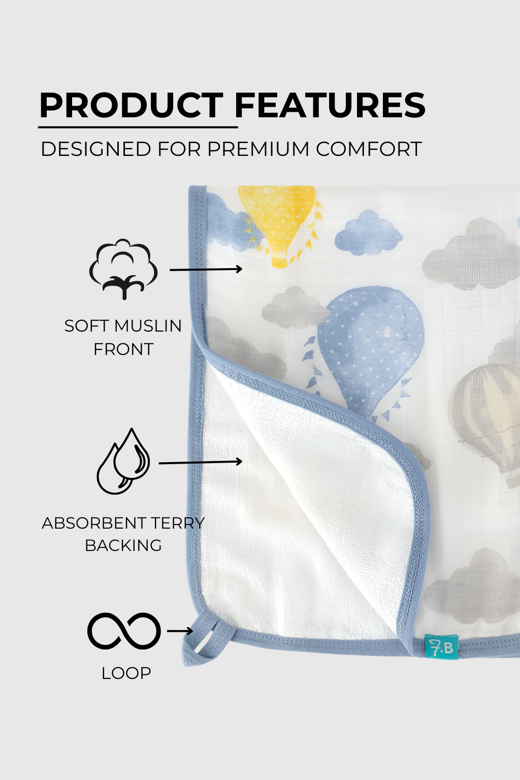 Burp Cloth Pack Of 5 - FB-08050