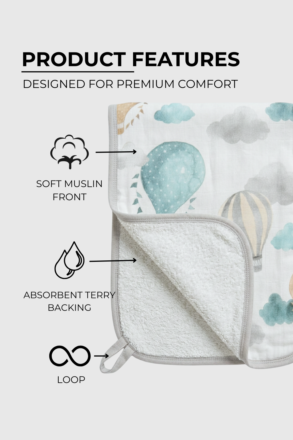 Burp Cloth Pack Of 5 - FB-08466