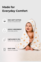 Terry Hooded Towel With 4 Wash Cloths - FB-07519