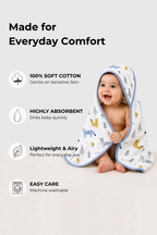 Terry Hooded Towel With 4 Wash Cloths - FB-07510