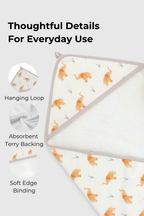 Terry Hooded Towel With 4 Wash Cloths - FB-07519