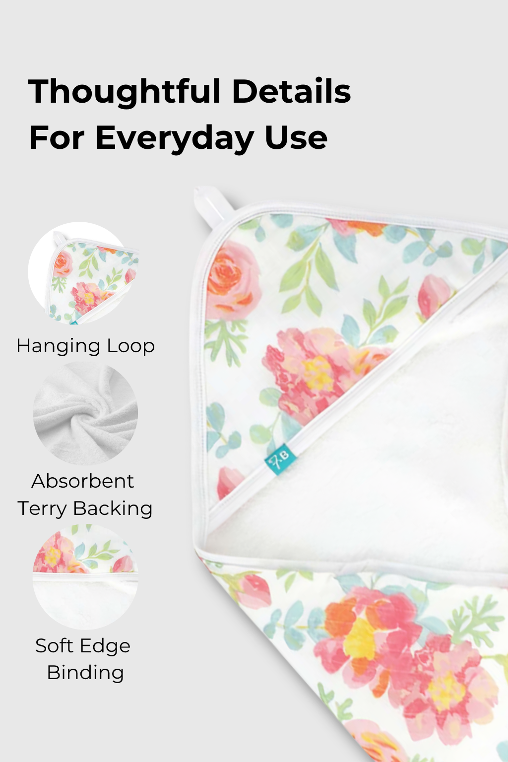 Terry Hooded Towel With 4 Wash Cloths - FB-07511