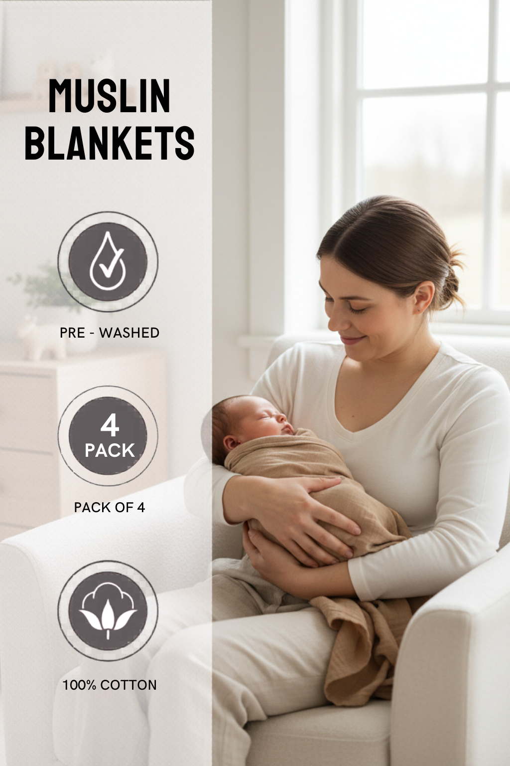 Swaddle Blanket Pack Of 4 - FB-07127