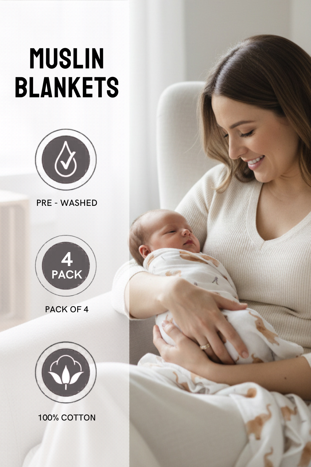 Swaddle Blanket Pack Of 4 - FB-07128