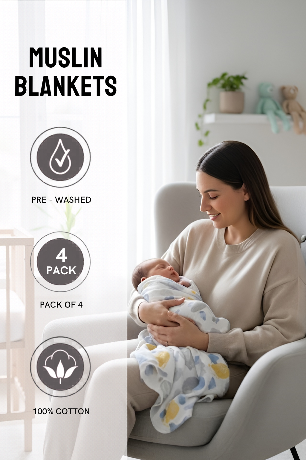 Swaddle Blanket Pack Of 4 - FB-07050