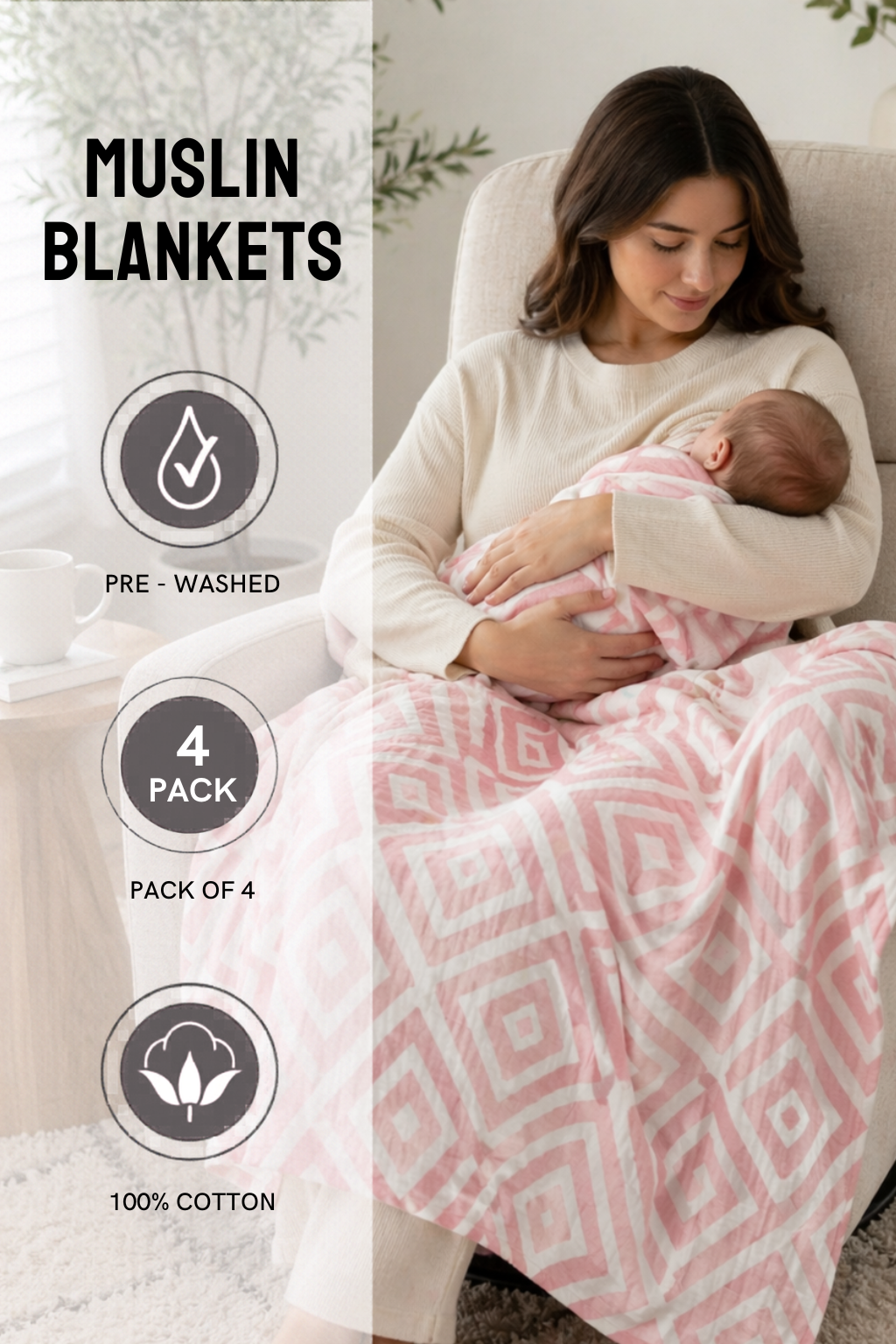 Swaddle Blanket Pack Of 4 - FB-07051