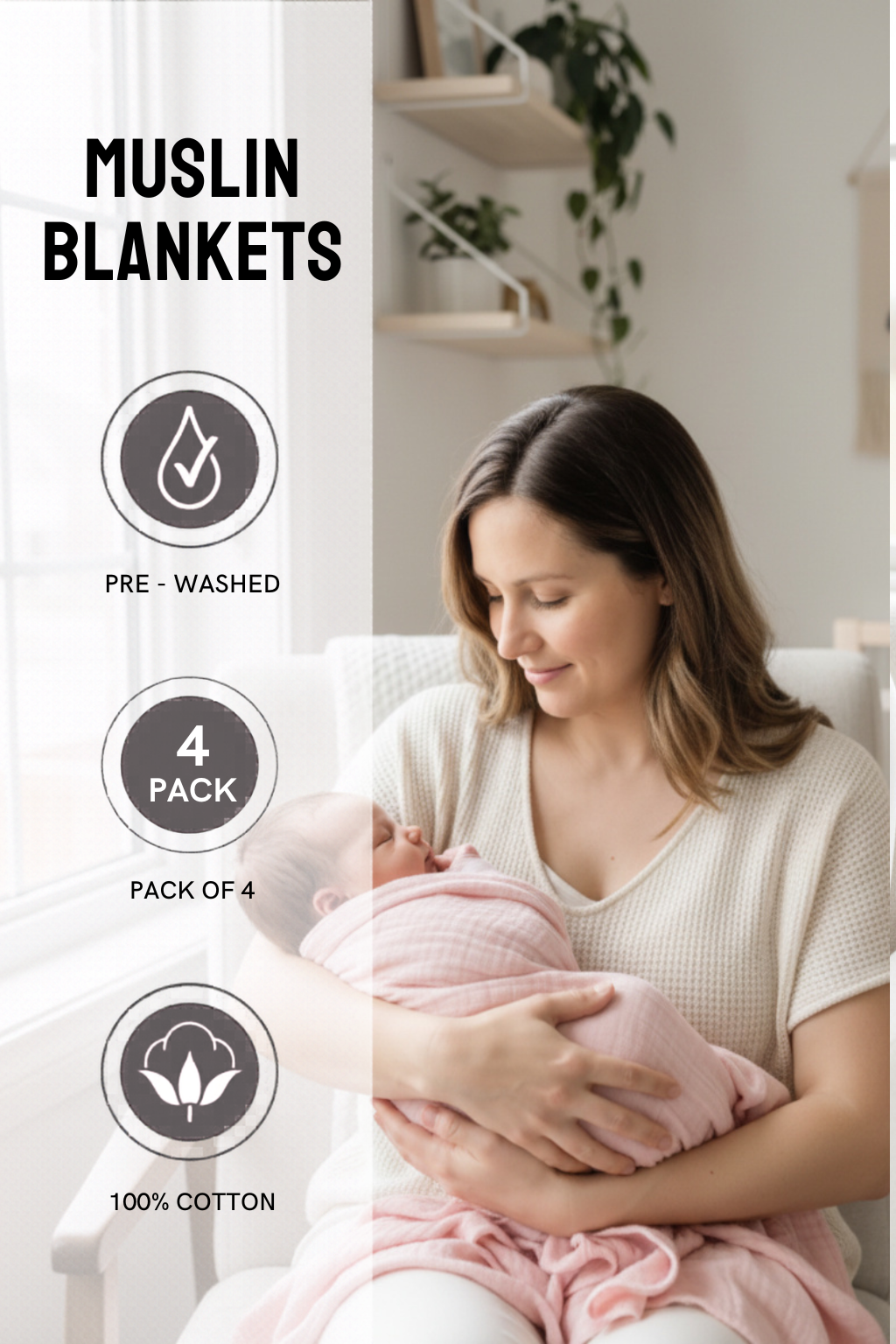 Swaddle Blanket Pack Of 4 - FB-07126