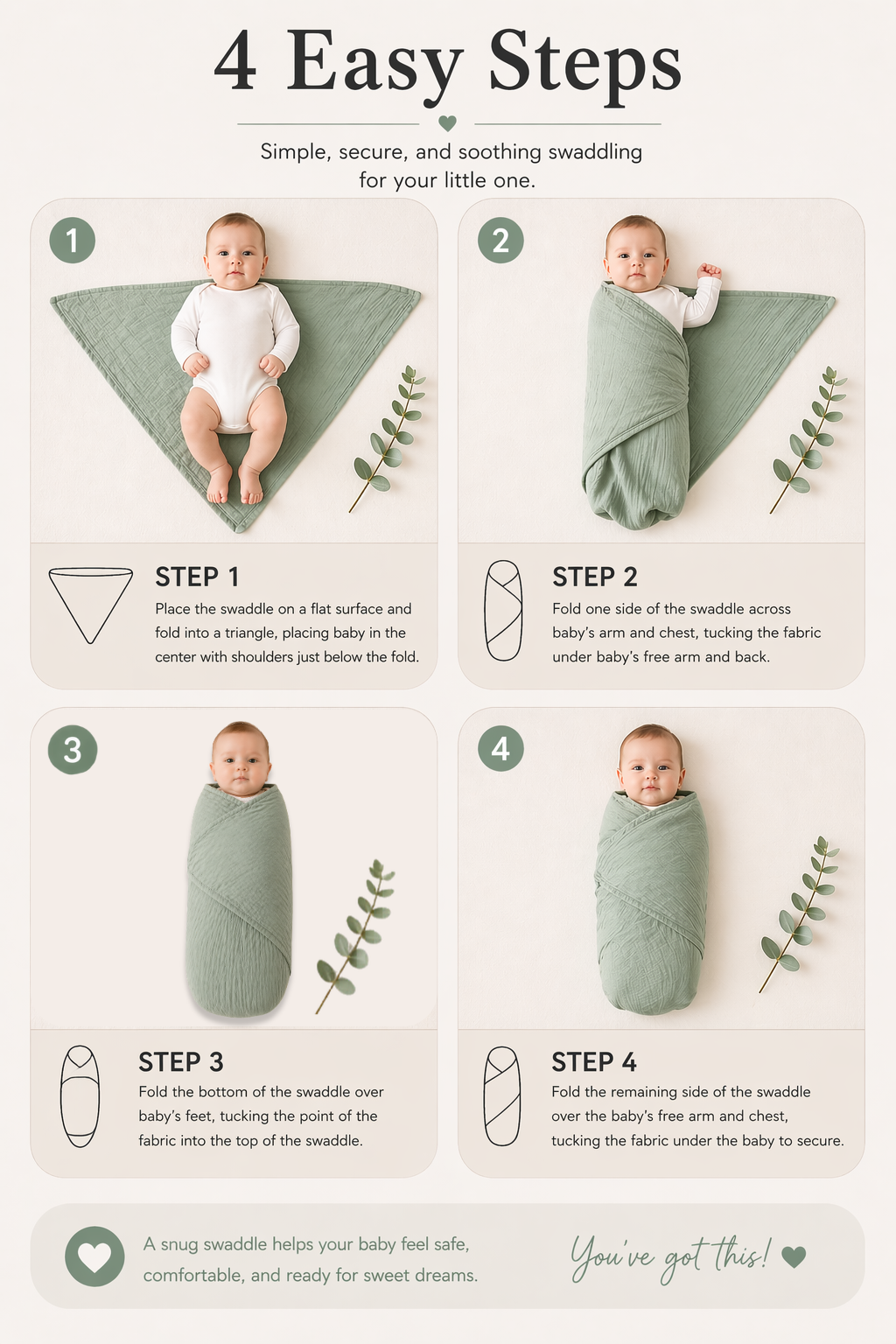 Swaddle Blanket Pack Of 4 - FB-07125